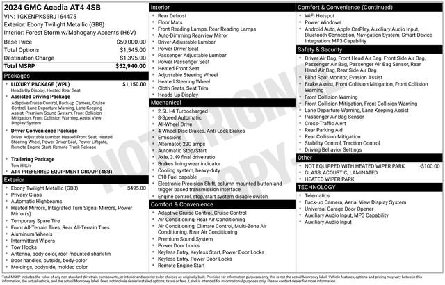 Used 2024 GMC Acadia AT4 w/ Luxury Package image 4