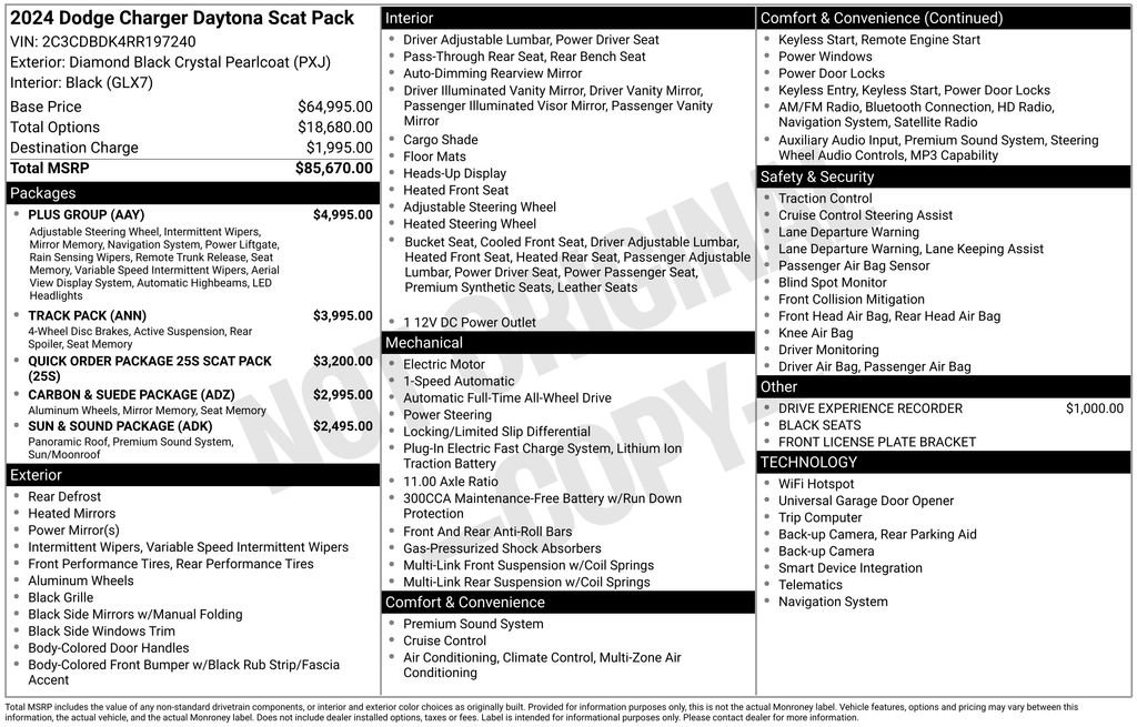 New 2024 Dodge Charger R/T Scat Pack w/ Plus Group image 6