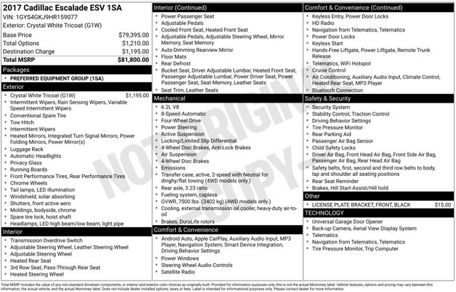 Used 2017 Cadillac Escalade ESV 4WD image 3