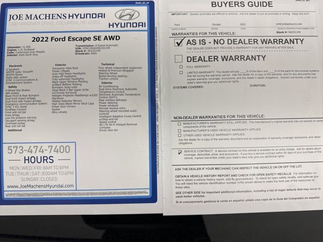 Used 2022 Ford Escape SE w/ SE Sport Appearance Package image 35