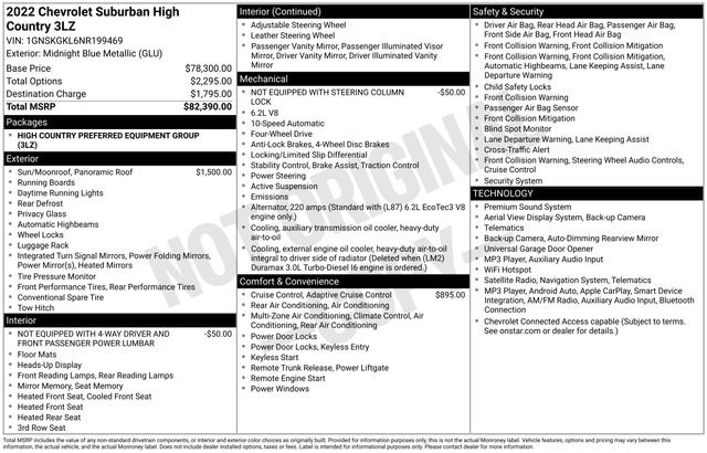 Used 2022 Chevrolet Suburban High Country AWD/4WD image 6
