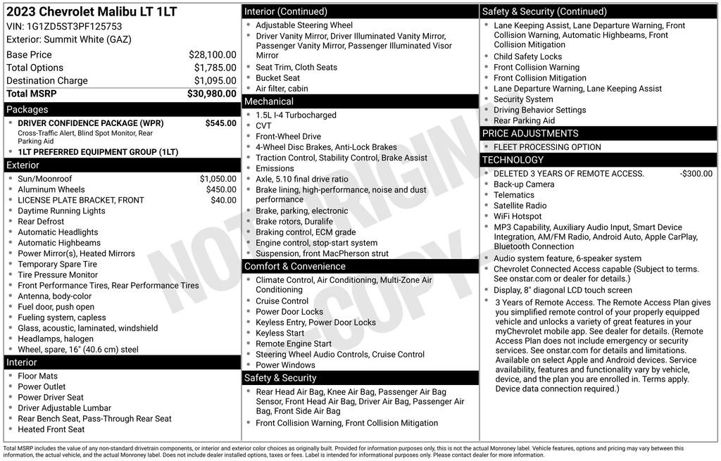 Used 2023 Chevrolet Malibu LT w/ Driver Confidence Package FWD image 26