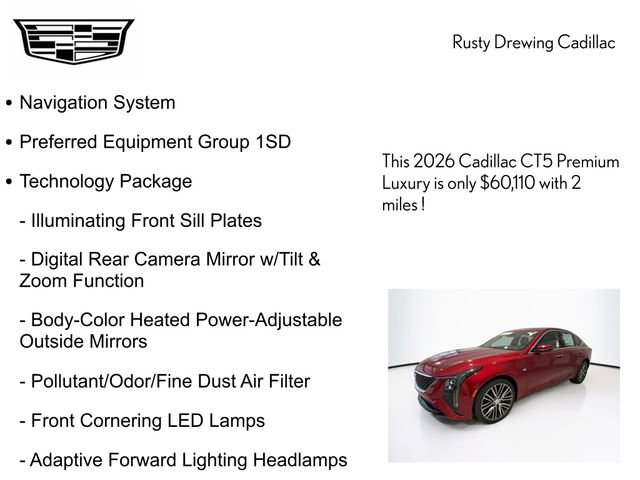 New 2026 Cadillac CT5 Premium Luxury w/ Technology Package image 4