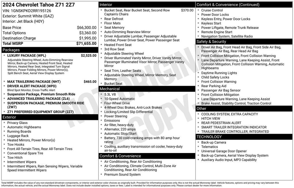 Used 2024 Chevrolet Tahoe Z71 w/ Luxury Package image 4