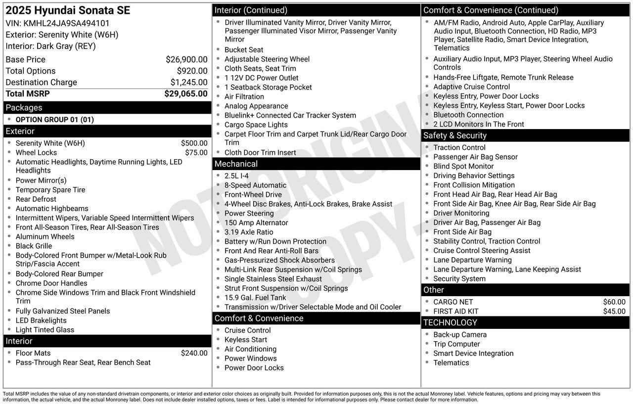 New 2025 Hyundai Sonata SE FWD image 7