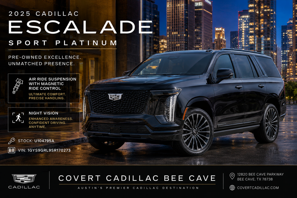 Certified 2025 Cadillac Escalade Sport Platinum w/ LPO, Floor Liner Package