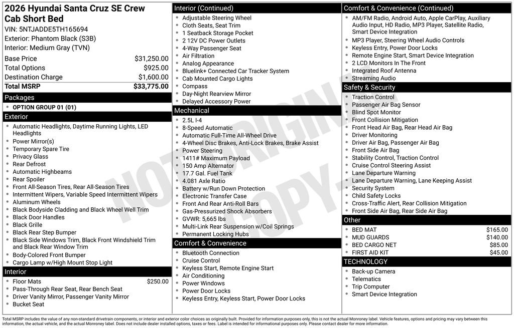Used 2026 Hyundai Santa Cruz SE AWD/4WD image 27