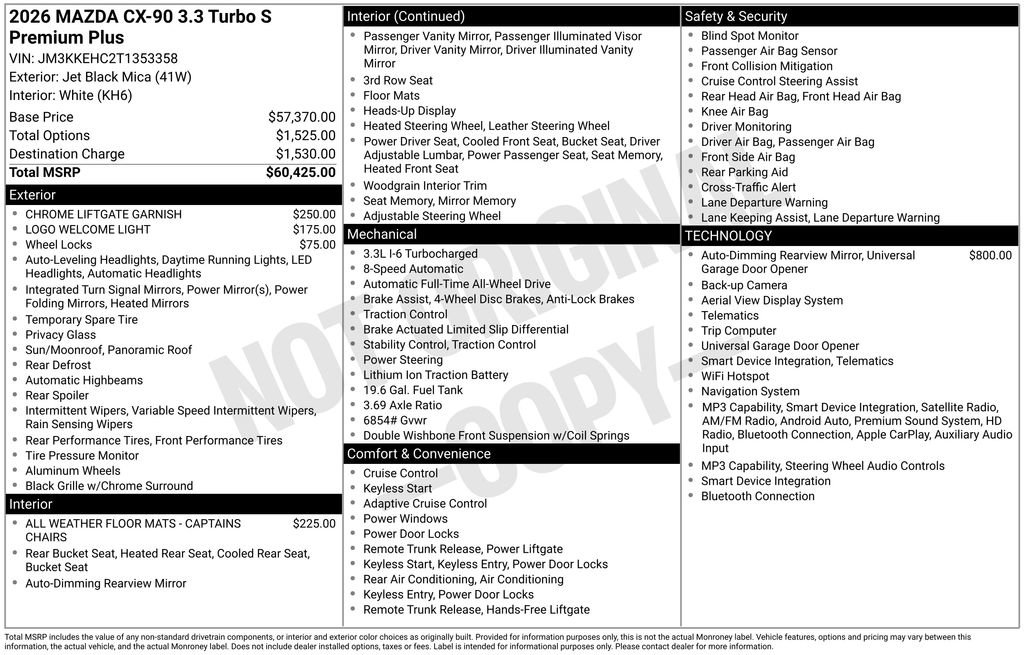 New 2026 MAZDA CX-90 3.3 Turbo S w/ Premium Plus AWD/4WD image 31