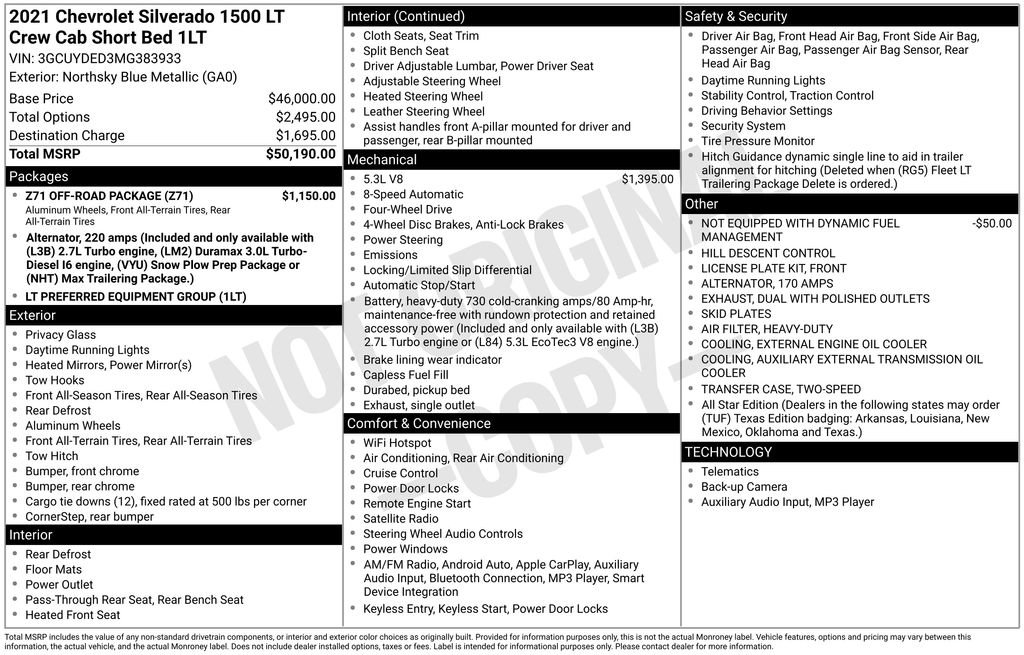Used 2021 Chevrolet Silverado 1500 LT w/ Z71 Off-Road Package AWD/4WD image 32