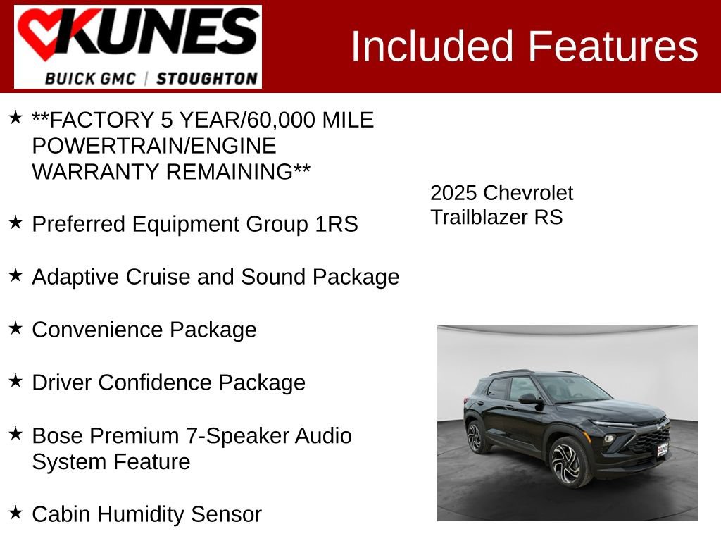 Used 2025 Chevrolet TrailBlazer RS w/ Convenience Package AWD/4WD image 3