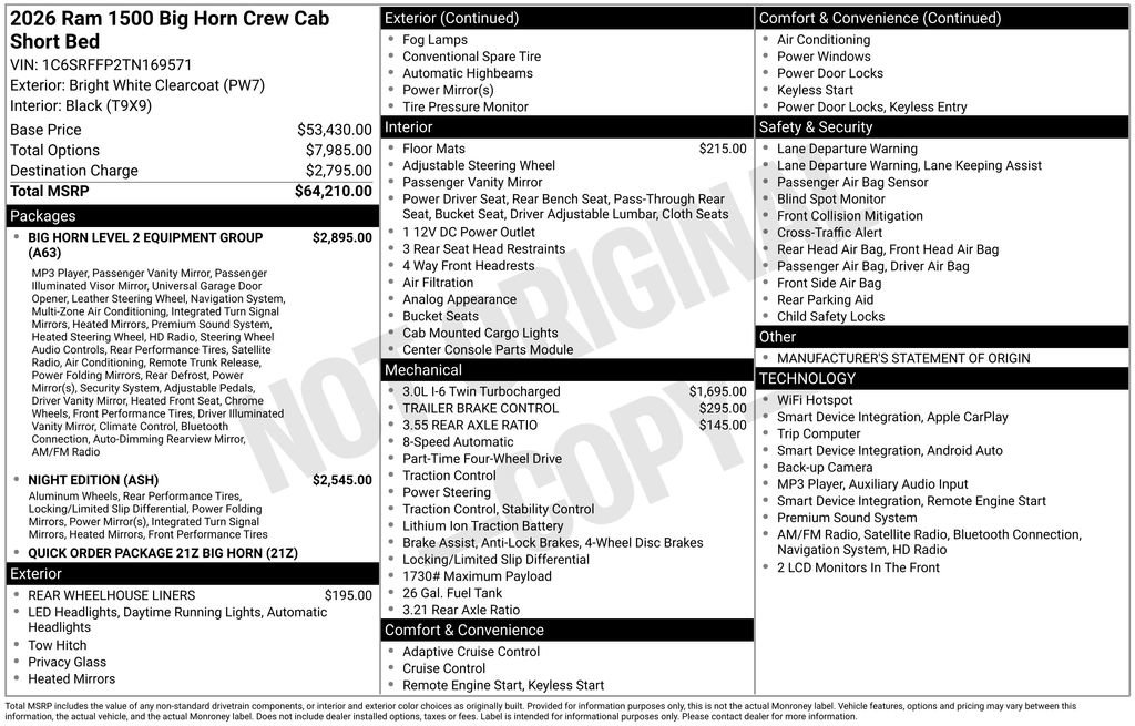 Used 2026 RAM 1500 Big Horn AWD/4WD image 33