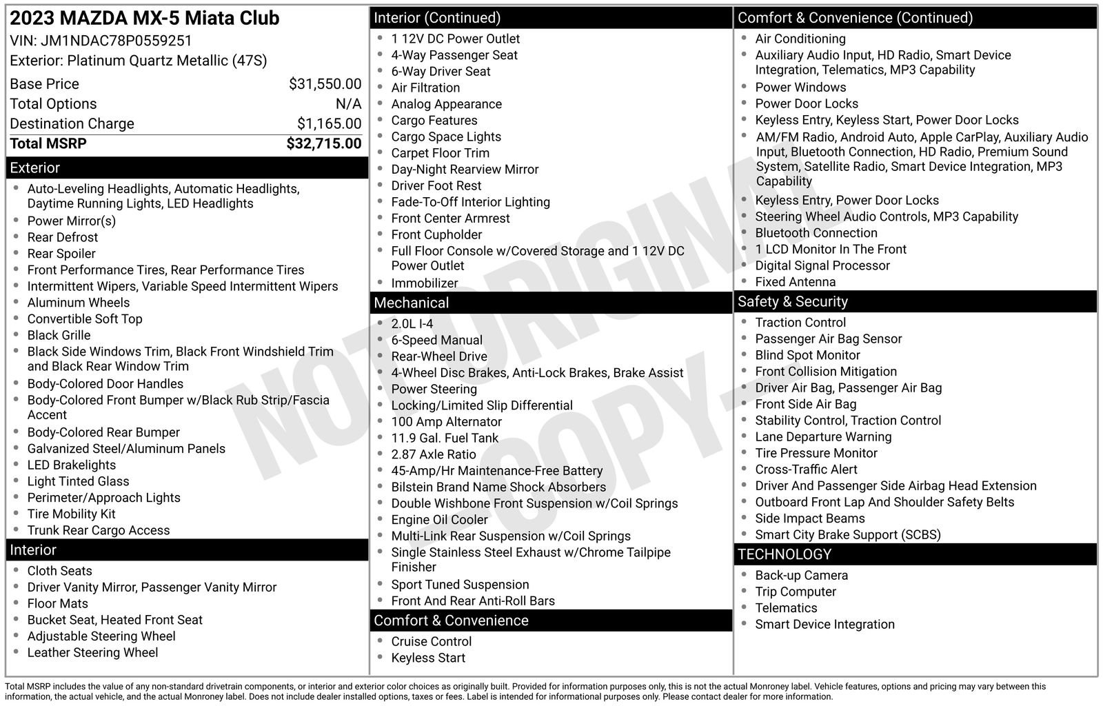 Used 2023 MAZDA MX-5 Miata Club image 24