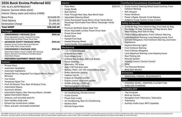 New 2026 Buick Envista Preferred w/ Convenience I Package image 3