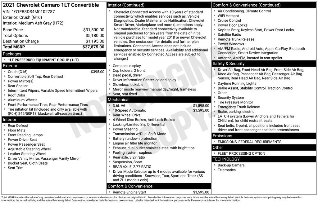 Used 2021 Chevrolet Camaro LT image 6