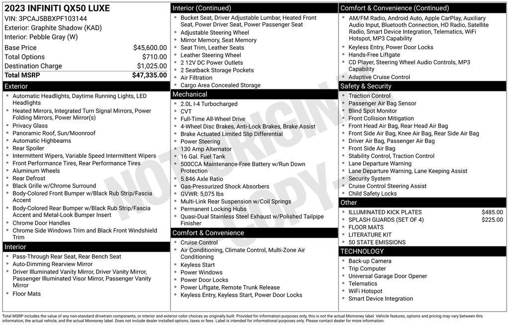 Used 2023 INFINITI QX50 Luxe image 41