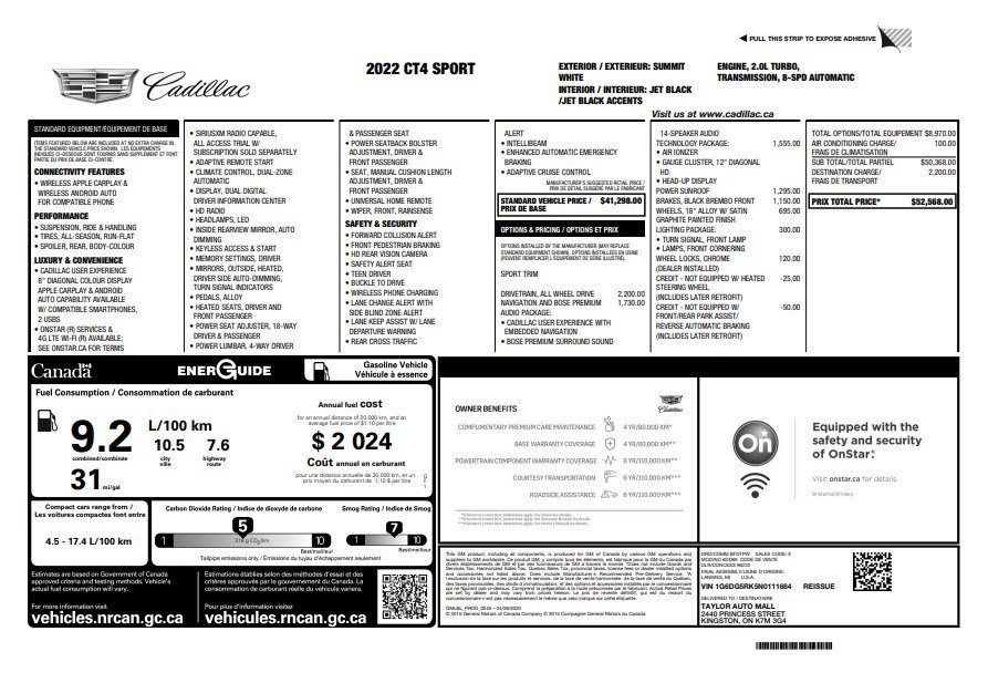 Certified 2022 Cadillac CT4 Sport image 34