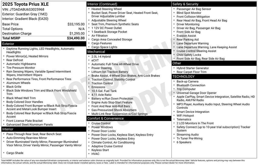 Used 2025 Toyota Prius XLE AWD/4WD image 6