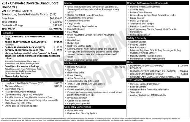 Certified 2017 Chevrolet Corvette Grand Sport RWD image 36