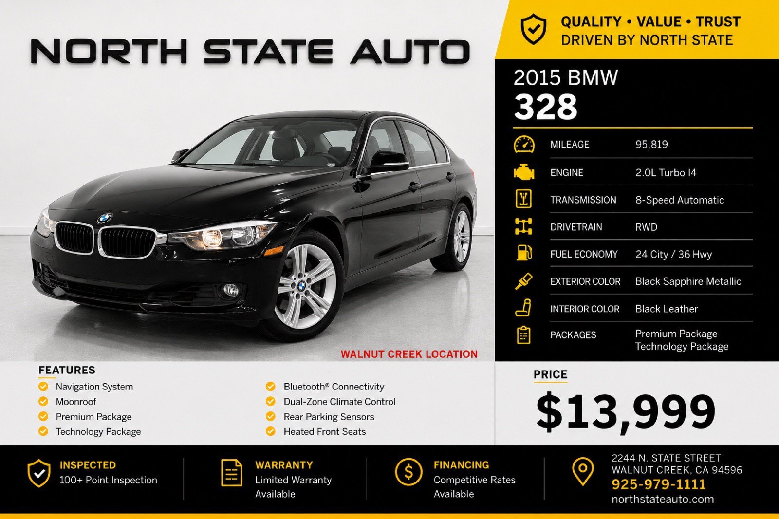 Used 2015 BMW 328i Sedan RWD image 2