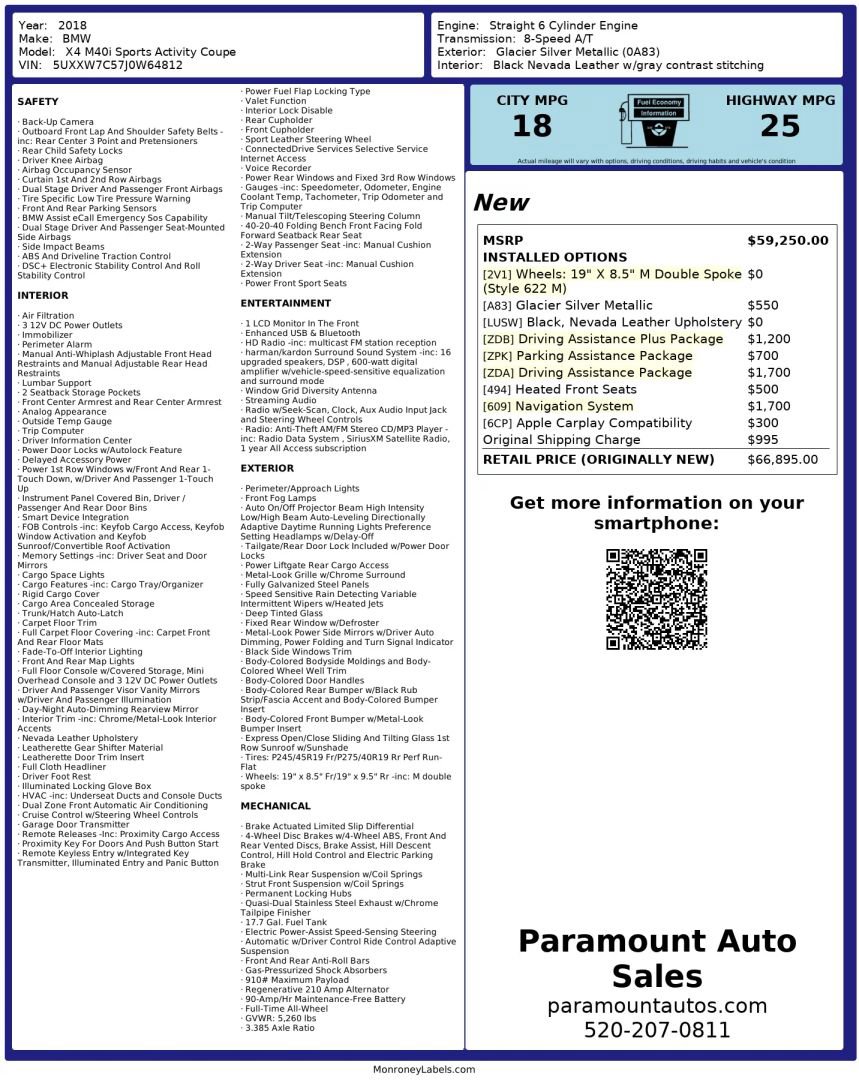 Used 2018 BMW X4 M40i image 2