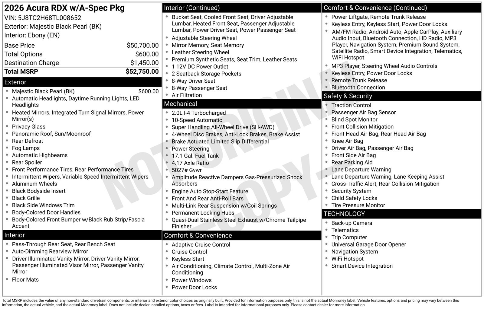 New 2026 Acura RDX w/ Advance Package AWD/4WD image 4