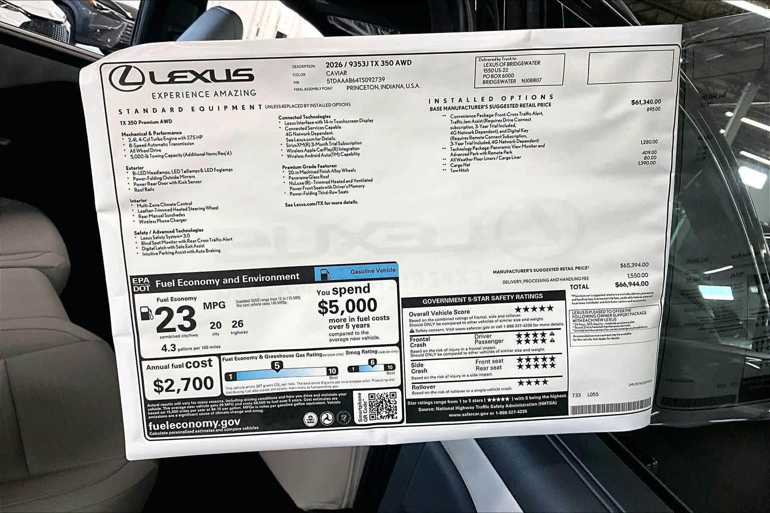 New 2026 Lexus TX 350 AWD w/ Technology Package image 14