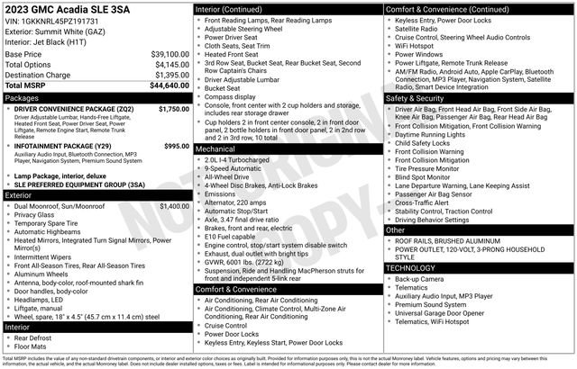 Certified 2023 GMC Acadia SLE w/ Driver Convenience Package image 8