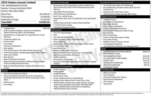 Used 2023 Subaru Ascent Limited image 14