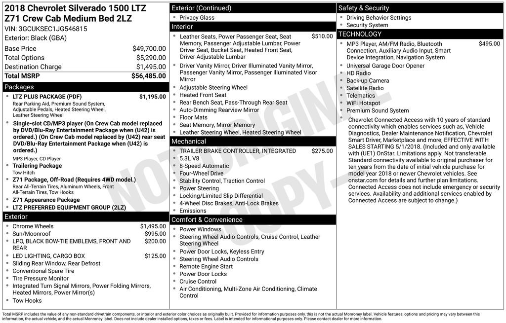 Used 2018 Chevrolet Silverado 1500 LTZ Z71 w/ LTZ Plus Package image 4