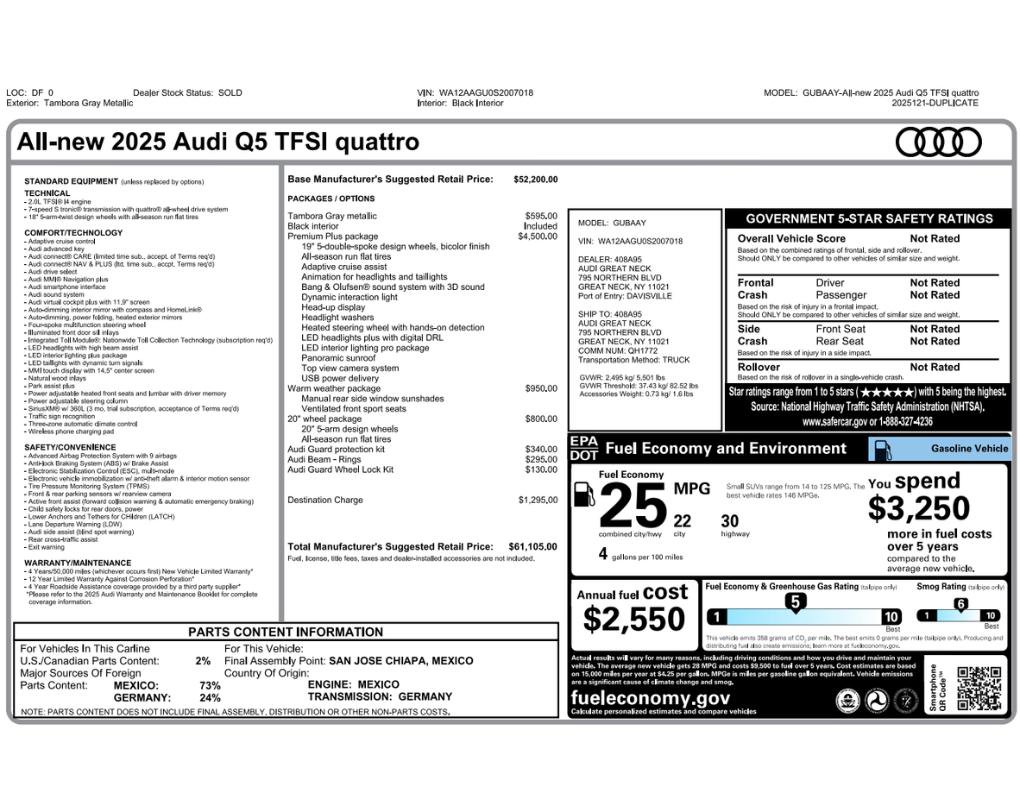 Used 2025 Audi Q5 Premium Plus w/ Premium Plus AWD/4WD image 2