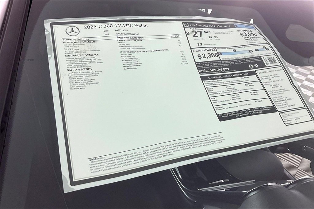 New 2026 Mercedes-Benz C 300 4MATIC Sedan image 13