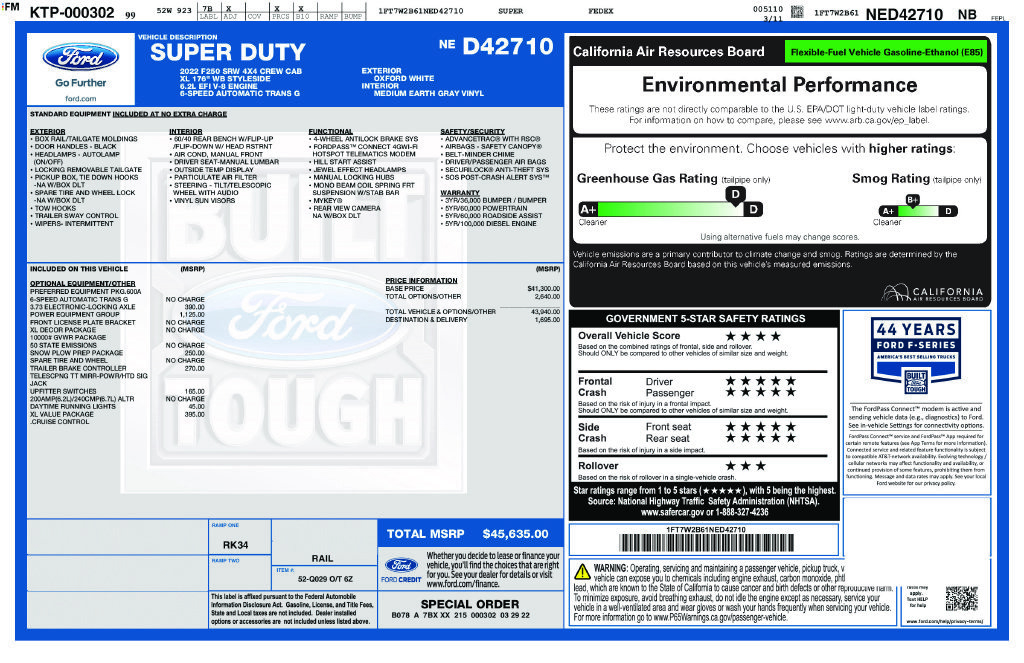 Certified 2022 Ford F250 XL w/ Power Equipment Group AWD/4WD image 35