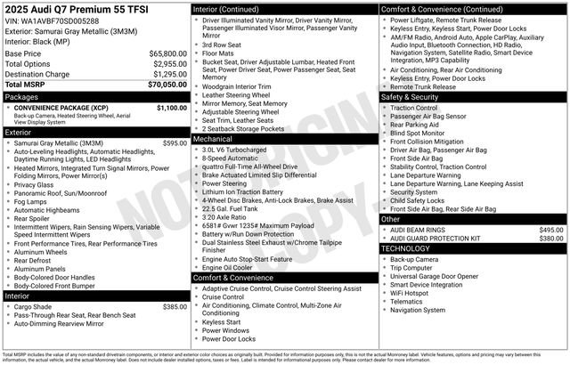 Used 2025 Audi Q7 3.0T Premium w/ Convenience Package AWD/4WD image 30
