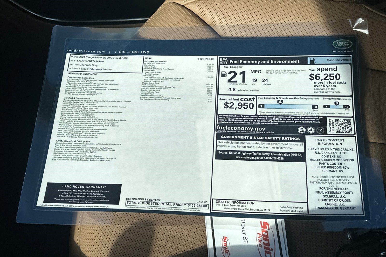 New 2026 Land Rover Range Rover Long Wheelbase SE image 28