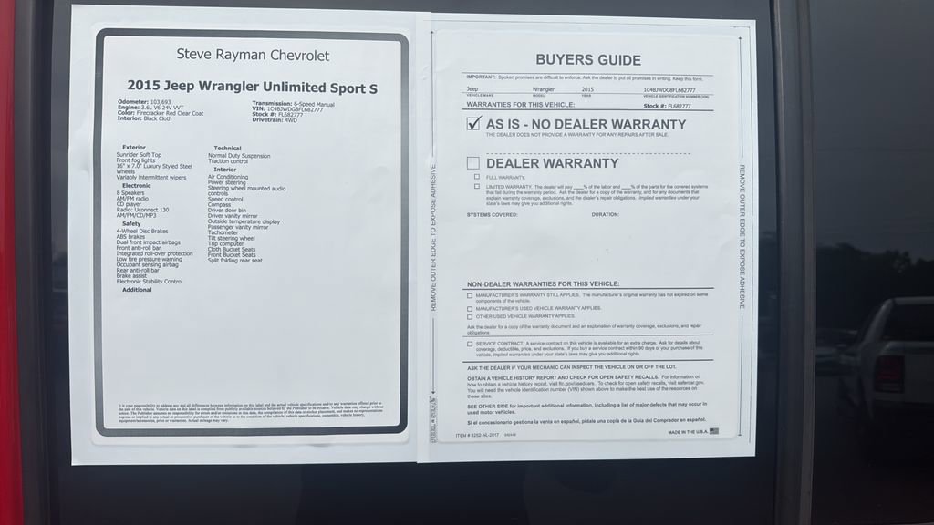 Used 2015 Jeep Wrangler Unlimited Sport w/ Dual Top Group AWD/4WD image 26