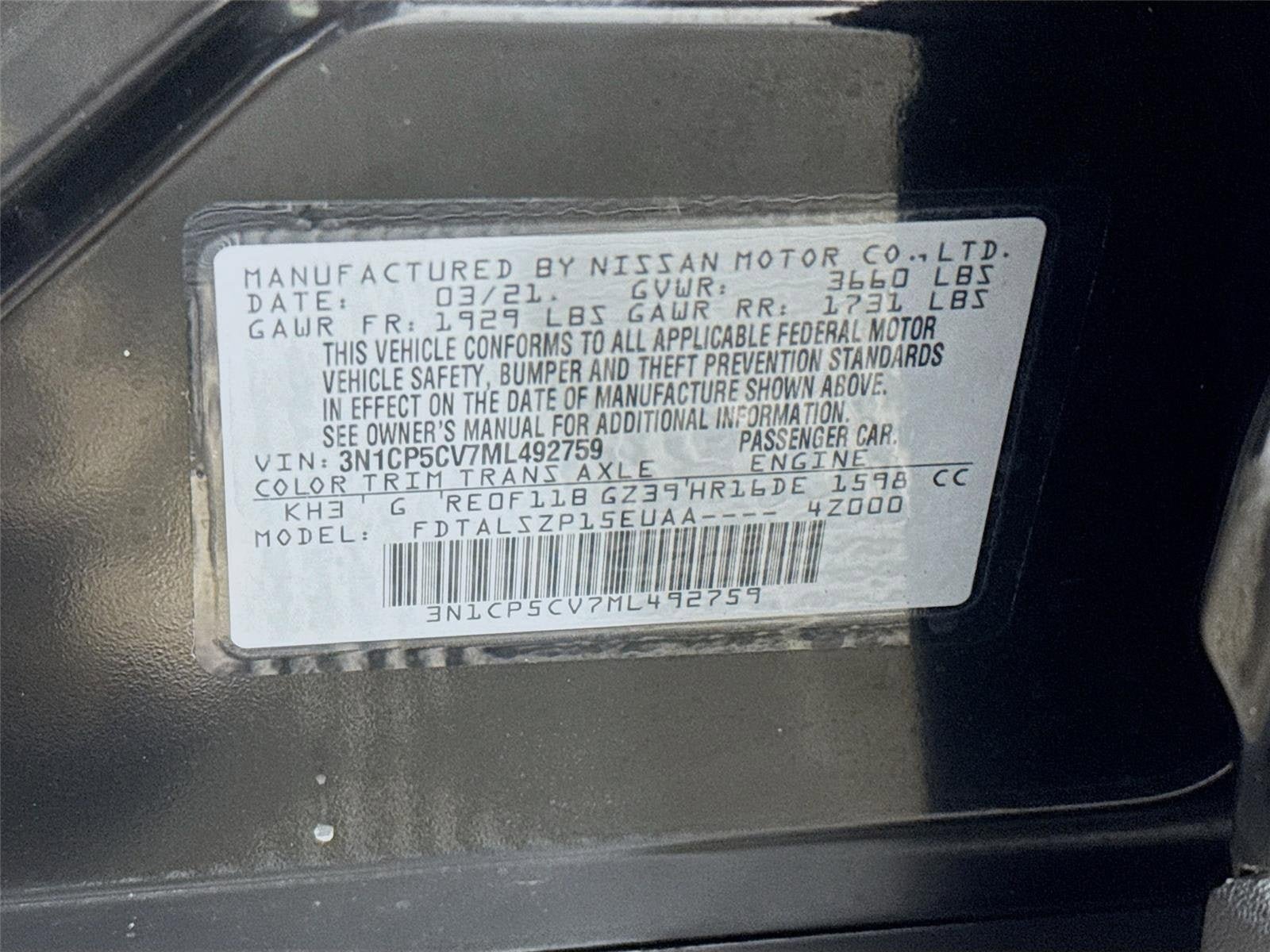 Certified 2021 Nissan Kicks SV FWD image 29