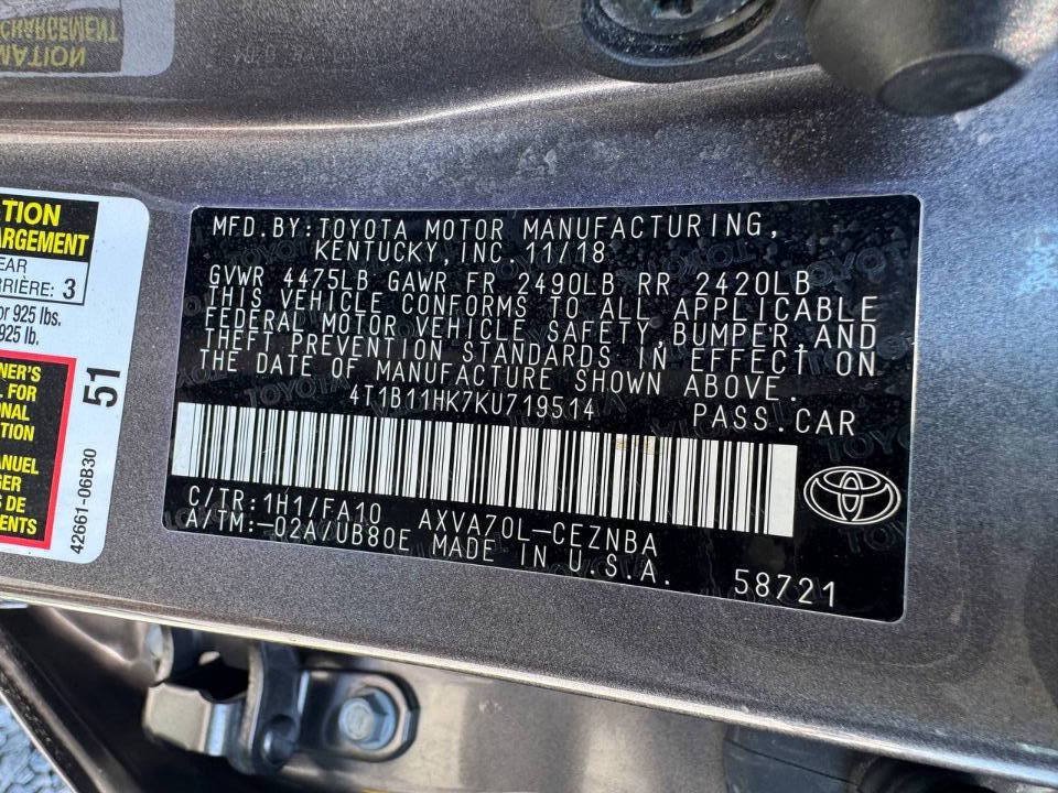 Used 2019 Toyota Camry LE w/ Convenience Package FWD image 28
