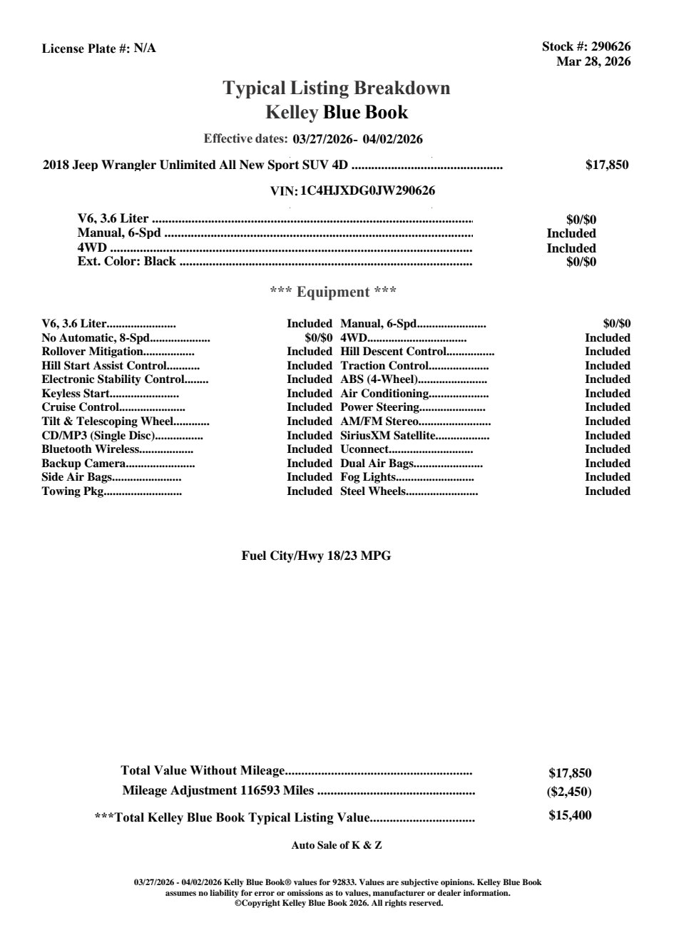 Used 2018 Jeep Wrangler Unlimited Sport image 7