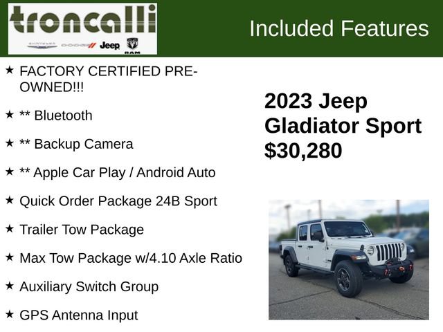 Certified 2023 Jeep Gladiator Sport AWD/4WD image 5