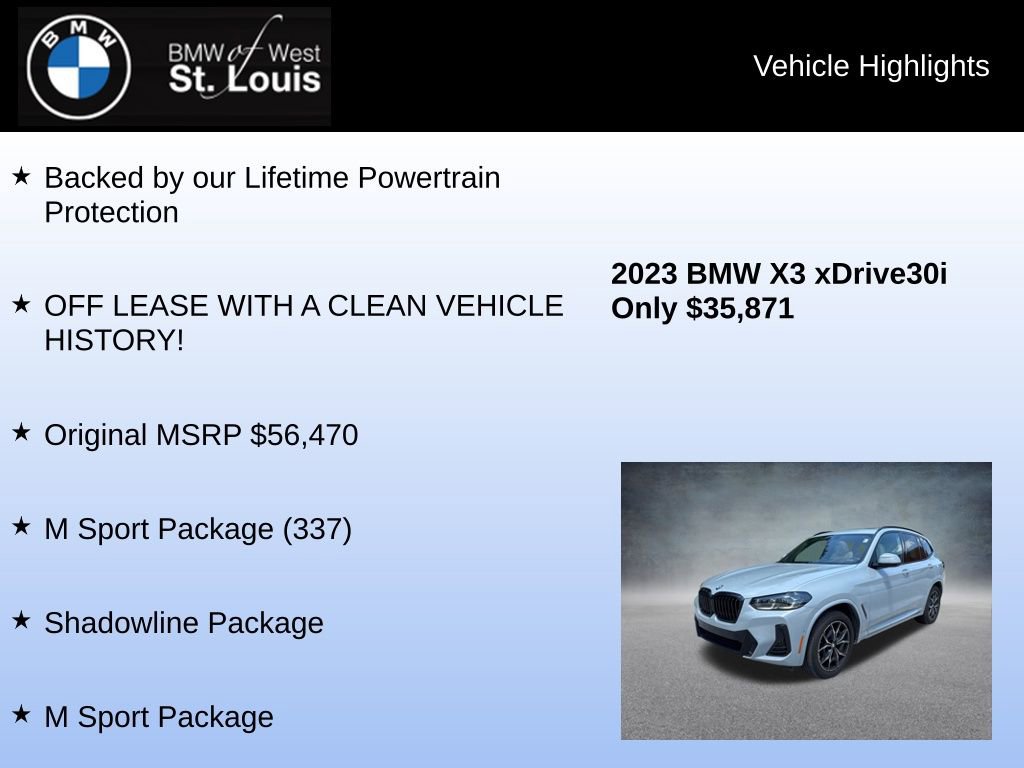 Used 2023 BMW X3 xDrive30i w/ M Sport Package AWD/4WD image 8