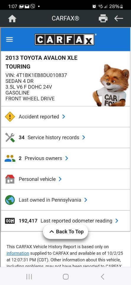 Used 2013 Toyota Avalon XLE Touring image 53