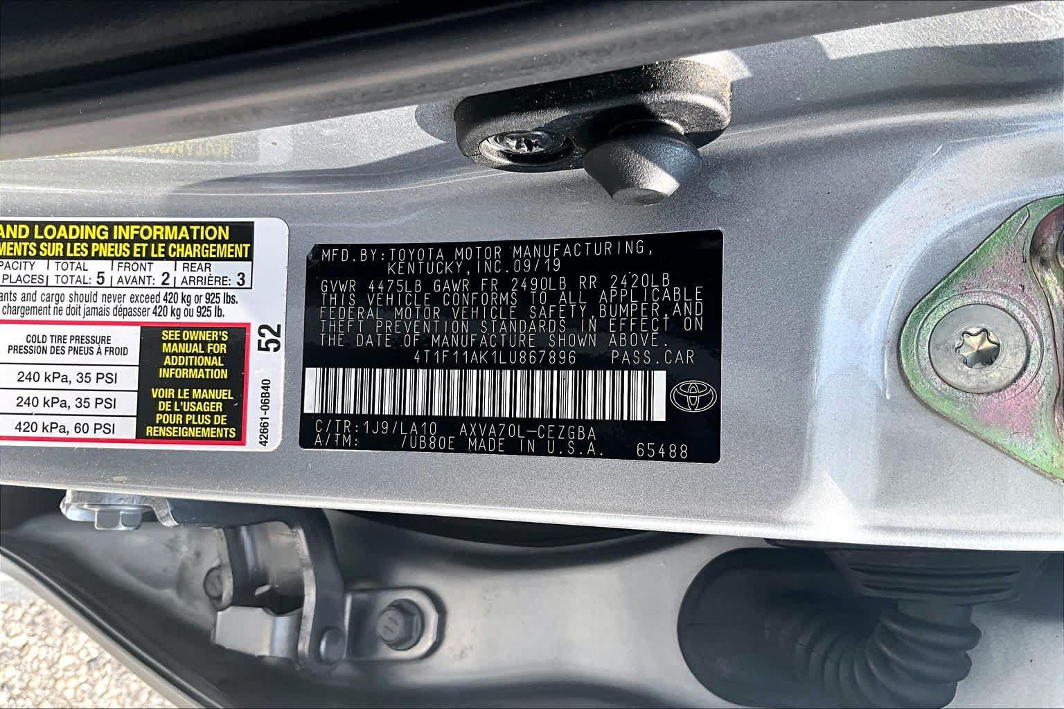 Used 2020 Toyota Camry XLE FWD image 36