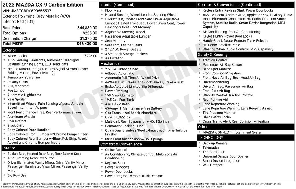 Certified 2023 MAZDA CX-9 Carbon Edition image 42