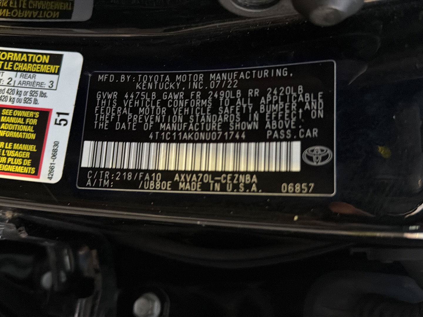 Certified 2022 Toyota Camry LE FWD image 40