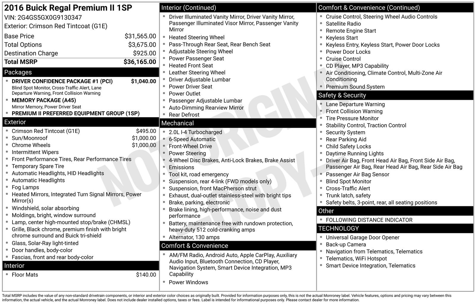 Used 2016 Buick Regal Premium w/ Driver Confidence Package #1 image 4