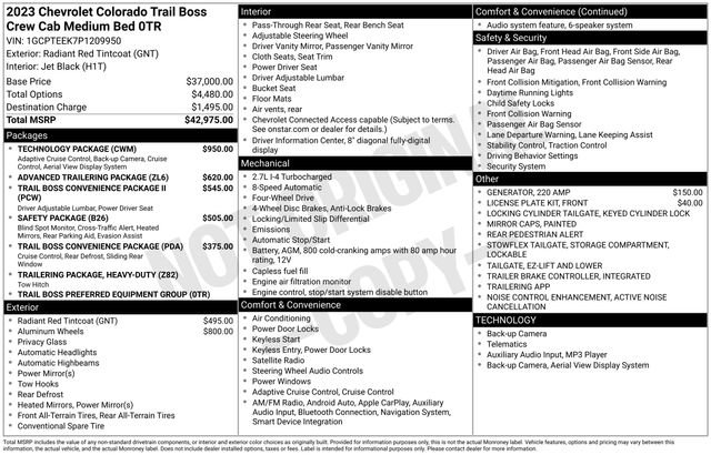 Used 2023 Chevrolet Colorado Trail Boss w/ Technology Package image 40