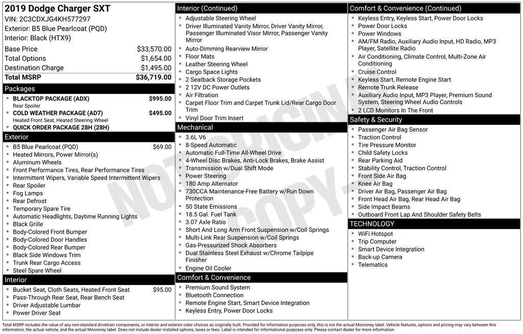 Used 2019 Dodge Charger SXT w/ Blacktop Package image 34