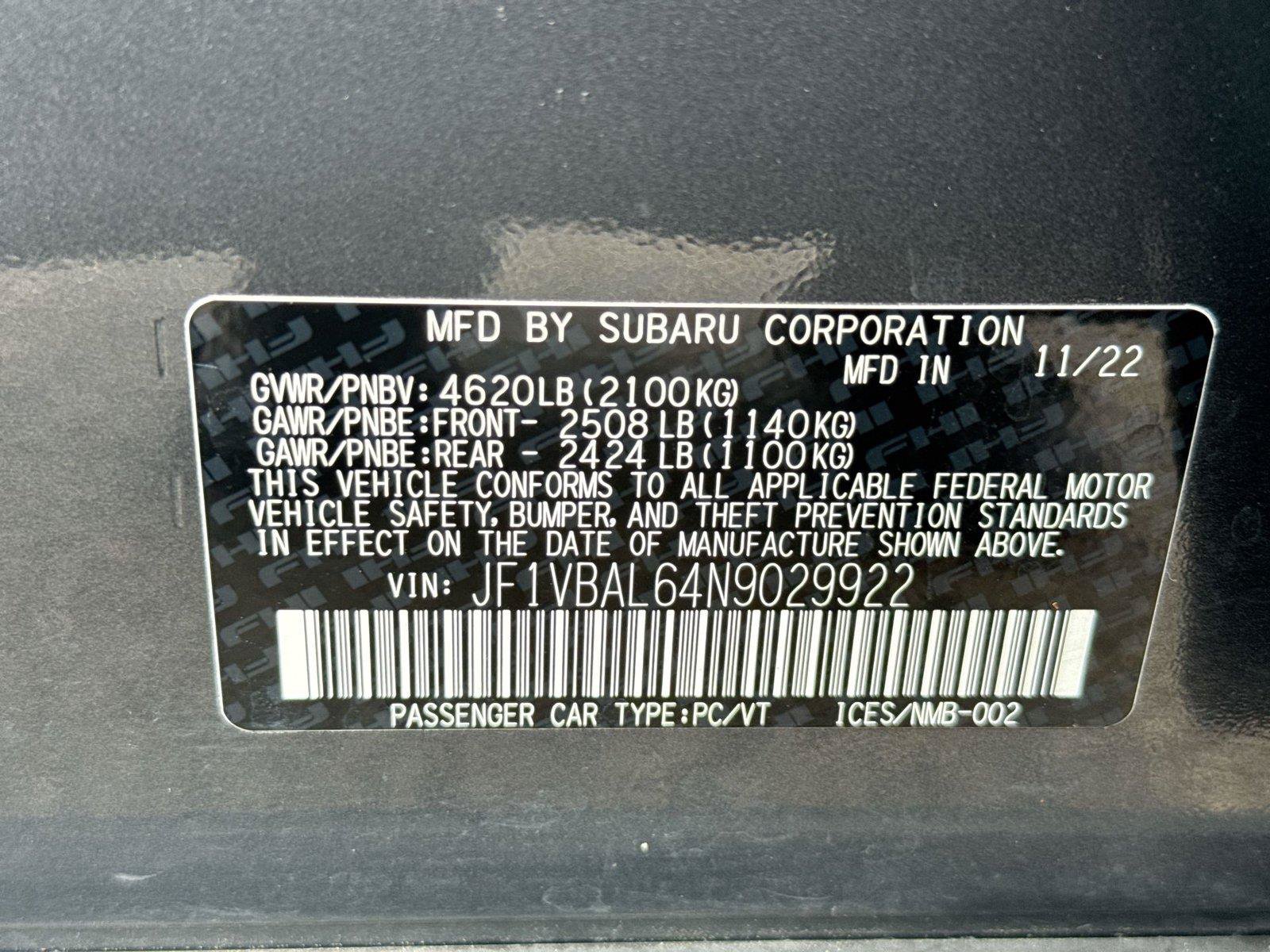 Used 2022 Subaru WRX Limited AWD/4WD image 28