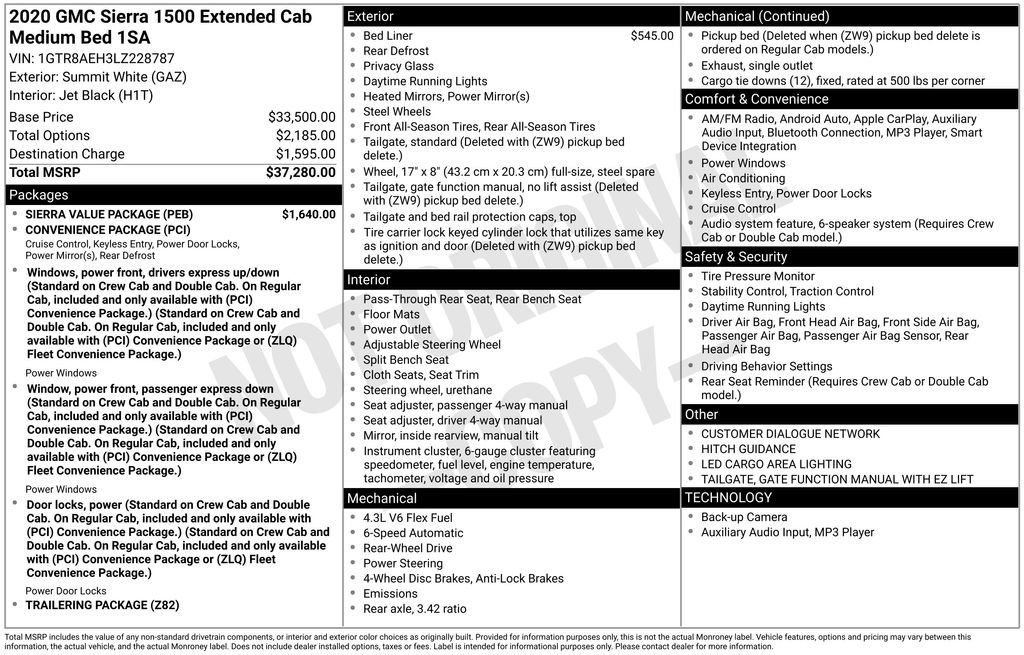 Used 2020 GMC Sierra 1500 2WD Double Cab w/ Sierra Value Package image 10