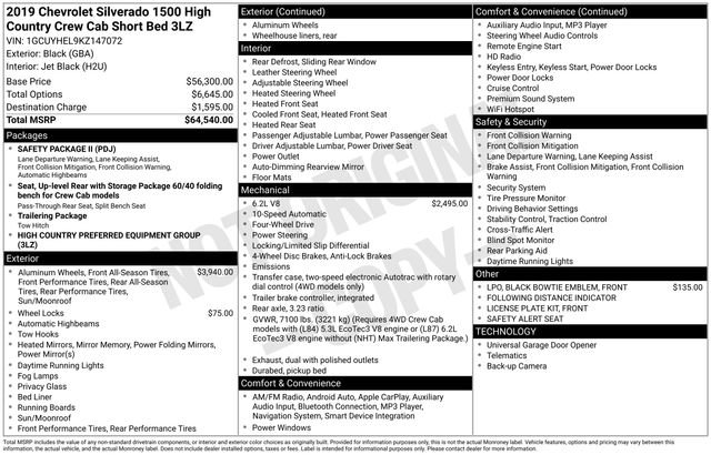 Used 2019 Chevrolet Silverado 1500 High Country image 3